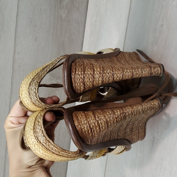 Bottega Veneta Womens Lace Up Wedge Sandals shoes sz 39.5/9.5 - Picture 5 of 14